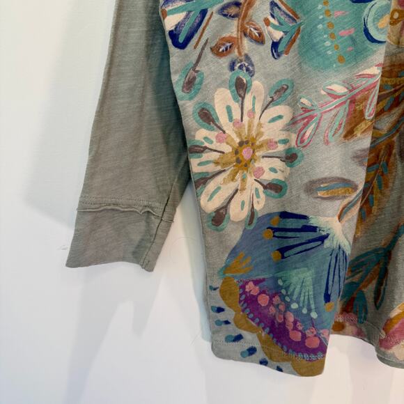 Natural Life Oversized Boho Floral Tunic Top – One Size – 100% Cotton - Picture 5 of 8